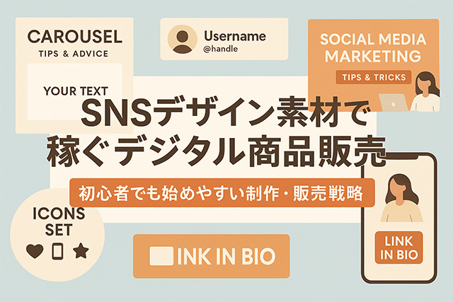 SNSデザイン素材で稼ぐデジタル商品販売｜初心者でも始めやすい制作・販売戦略