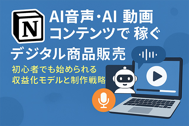 AI音声・AI動画コンテンツで稼ぐデジタル商品販売｜初心者でも始められる収益化モデルと制作戦略